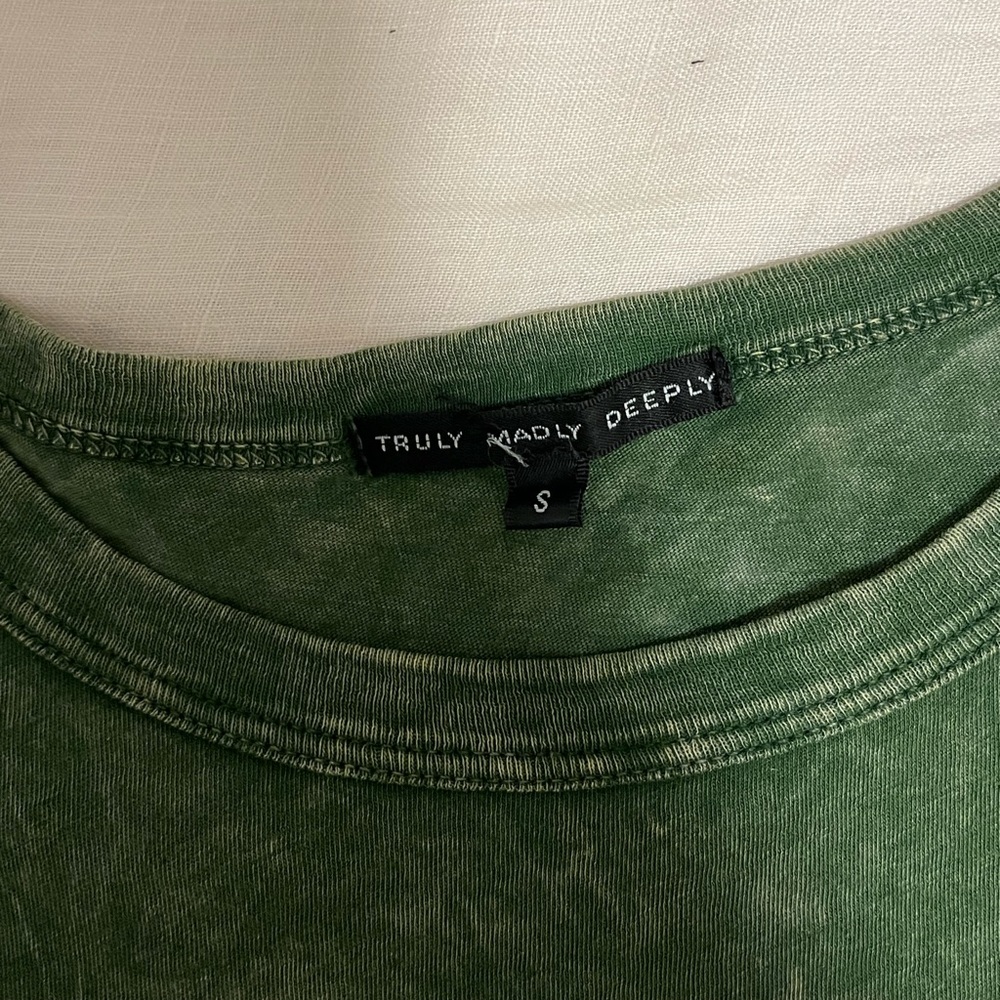 Urban Outfitters Green Tye Dye Loose Crop Top - Picture 3 of 4